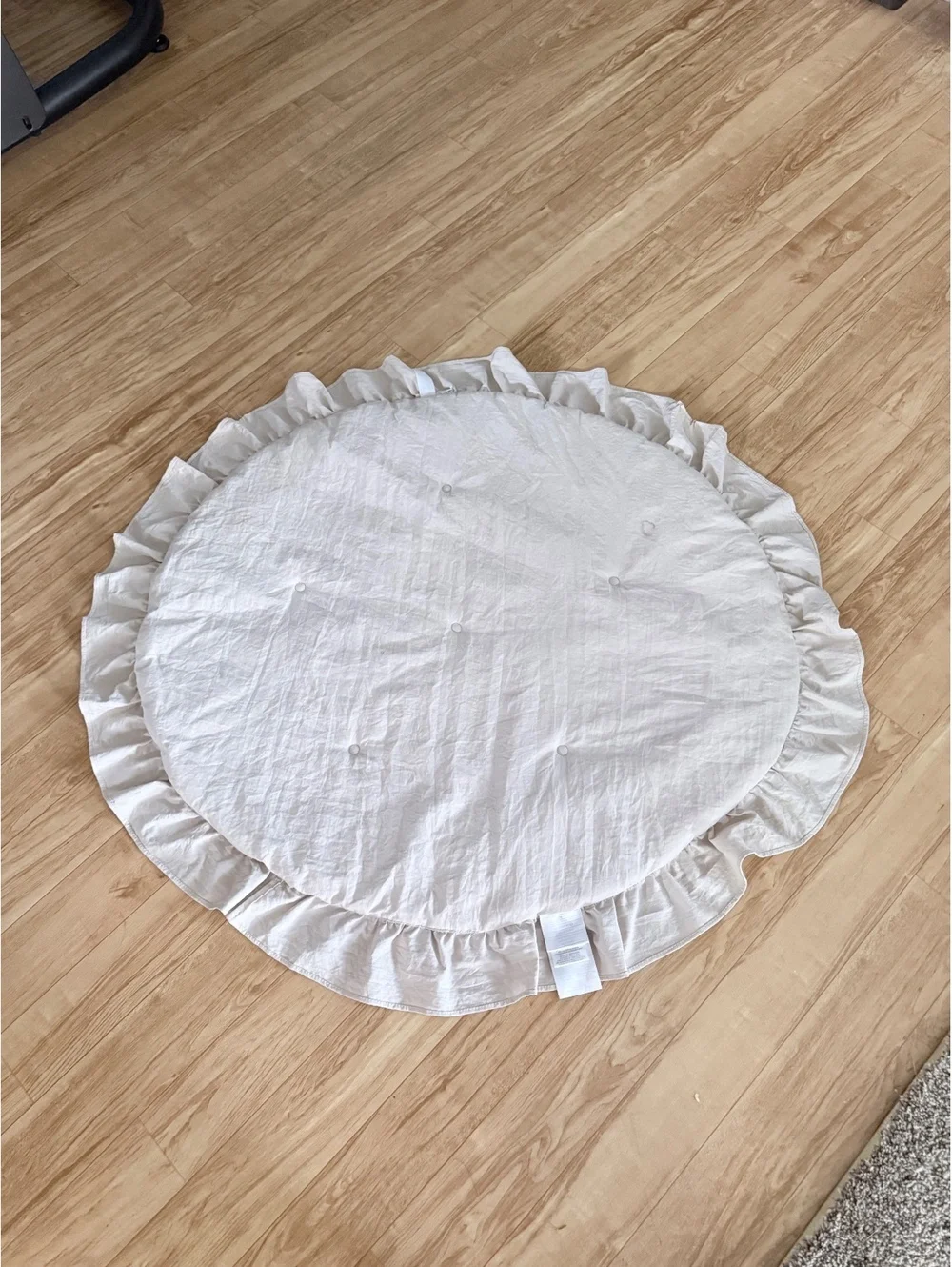 White Round Ruffled Decorative Cushion or Nursery Pad